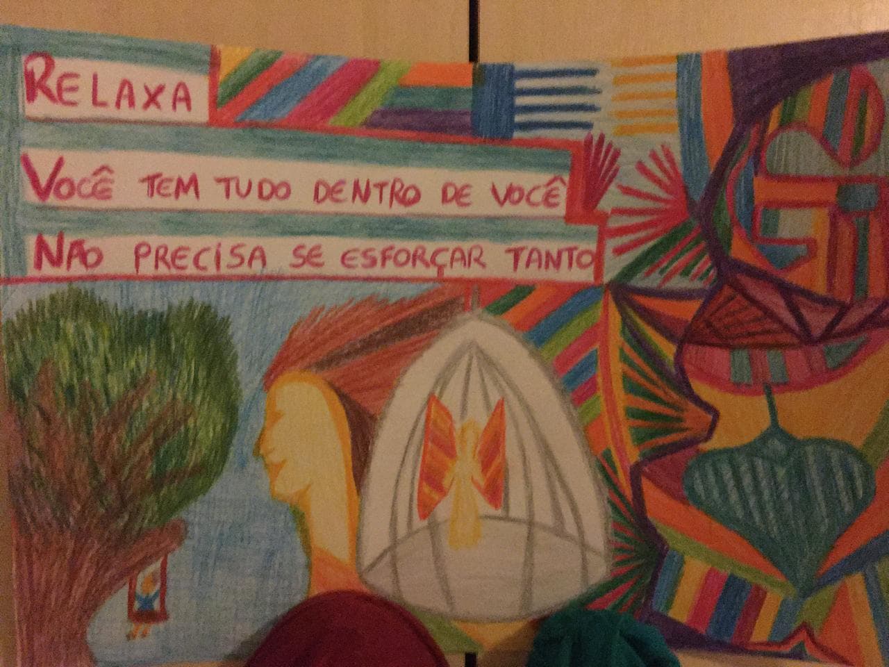 Registro da oficina de arte e infância na Casa do Encontro