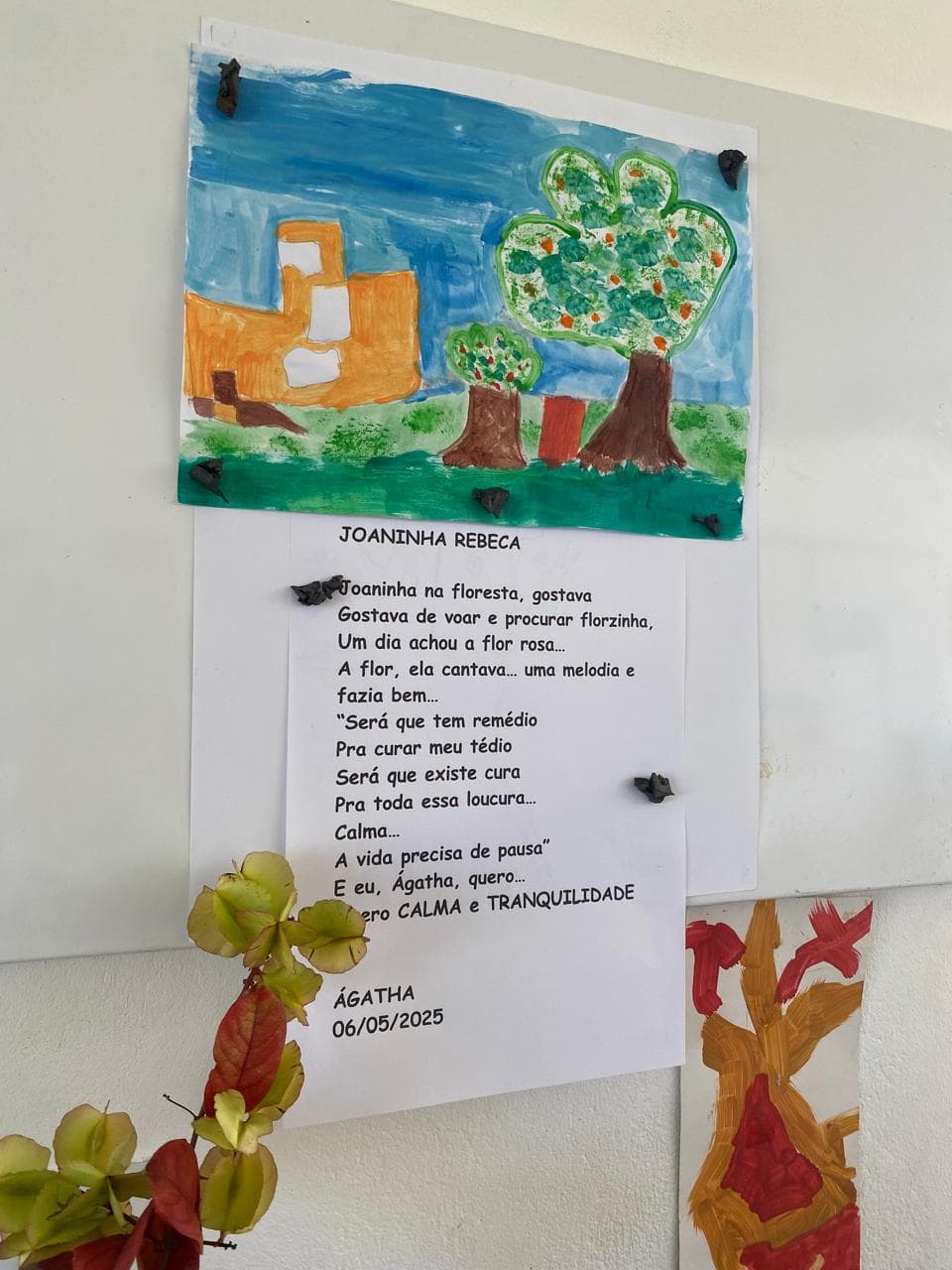 Registro da oficina de arte e infância na Casa do Encontro